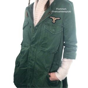Ochirly Utility Jacket Flight Military Cargo Sz M Army Green Grunge Punk Trench